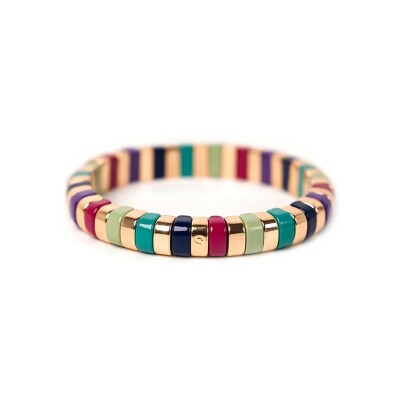 Bracelet Simone à bordeaux Colortwist en métal émaillé multicolore